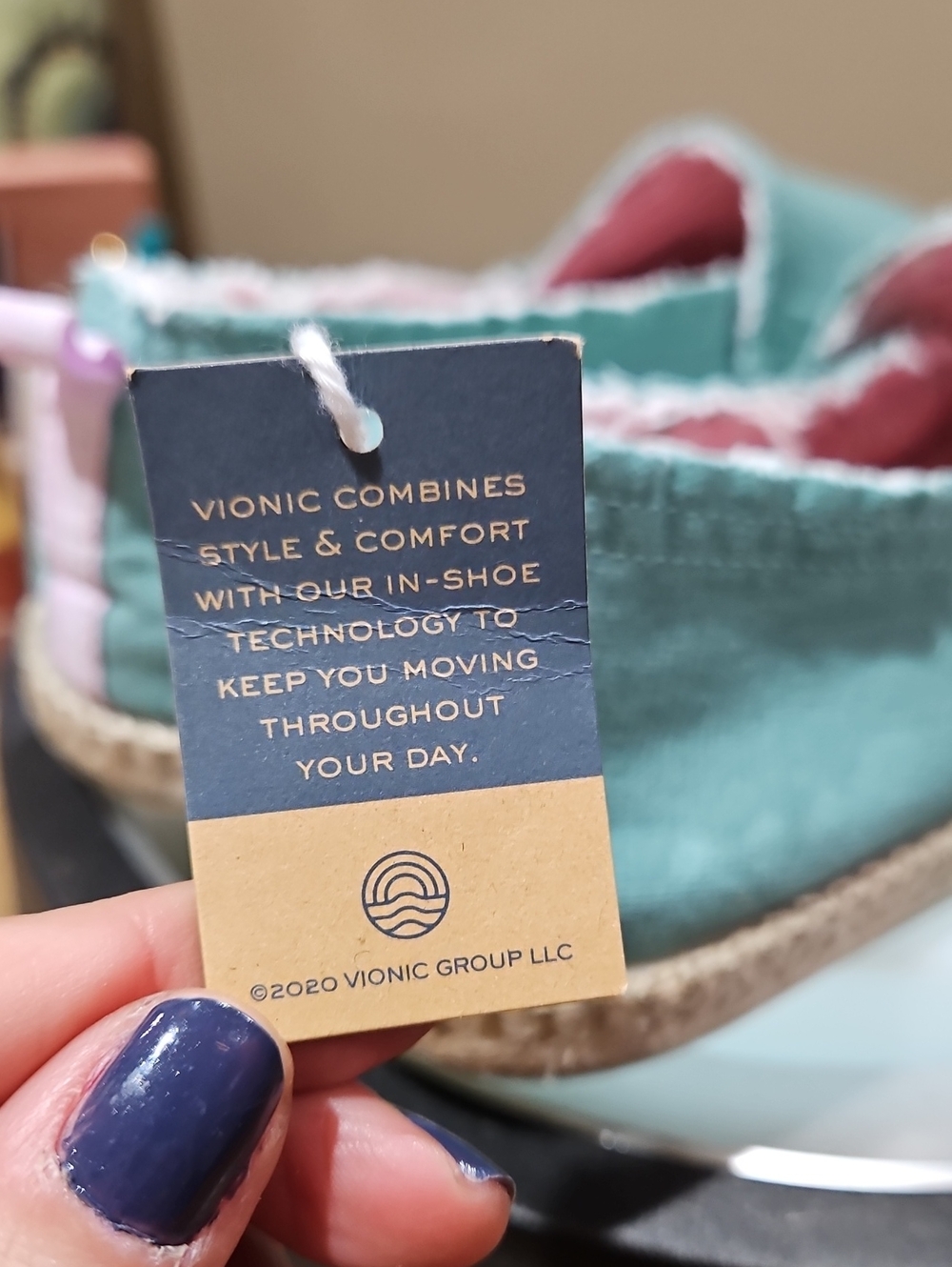 Vionic Teal Canvas Espadrille Slip-On - Picture 12 of 14